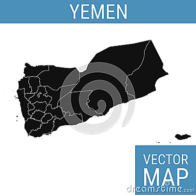 Yemen vector map with title Vector Illustration