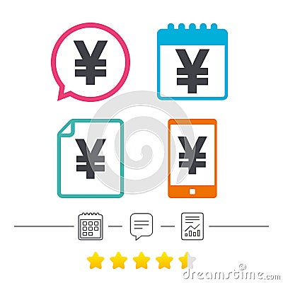 Yen sign icon. JPY currency symbol. Vector Illustration