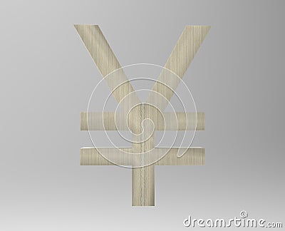 Yen symbol sign isolated Japanese yen JPY 3d render Cartoon Illustration