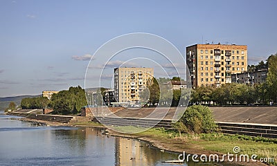 Yenisei river in Divnogorsk. Krasnoyarsk krai. Russia Stock Photo