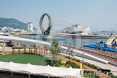 Yeosu Expo town, Sea and modern architecture in Yeosu, Korea Editorial Stock Photo