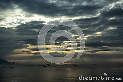 Yeosu ocean morning view Stock Photo