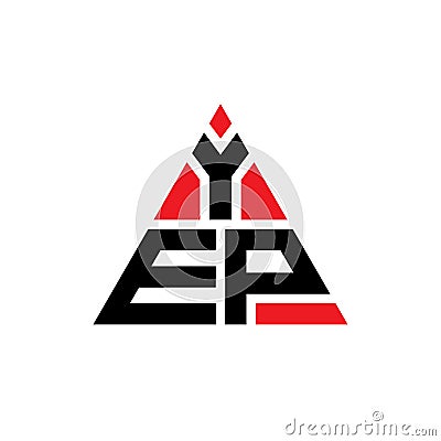 YEP triangle letter logo design with triangle shape. YEP triangle logo design monogram. YEP triangle vector logo template with red Vector Illustration