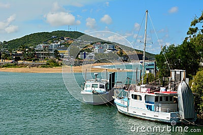 View toward Yeppoon town and beach in Queensland. Editorial Stock Photo