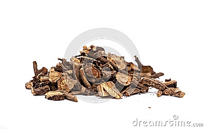 Yerba Mansa dried root on white Stock Photo