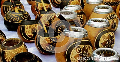 Yerba mate cups Stock Photo