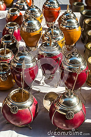 Yerba mate cups Stock Photo