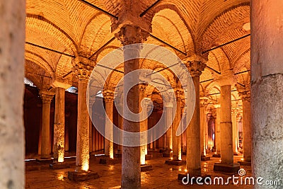 Yerebatan Cistern or Basilica Cistern, Sunken Palace, Sultanahmet, Istanbul. Turkey Stock Photo