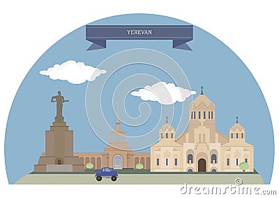 Yerevan, Armenia Vector Illustration