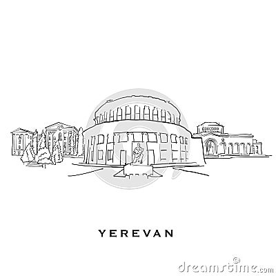 Yerevan Armenia famous architecture Vector Illustration