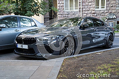BMW G15 850i Xdrive M performance Concept M8 Black shadow line carbon edition standing at the Editorial Stock Photo