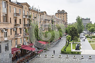YEREVAN, ARMENIA - MAY 02, 2016 :View of Yerevan from Cascade,Transcaucasia,Armenia. Editorial Stock Photo