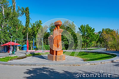 Yerevan, Armenia, September 4, 2023: Lovers alley monnument at V Editorial Stock Photo