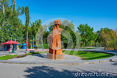 Yerevan, Armenia, September 4, 2023: Lovers alley monnument at V Editorial Stock Photo