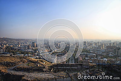 The view on Yerevan city Editorial Stock Photo