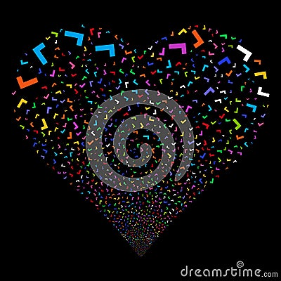 Yes Fireworks Heart Vector Illustration