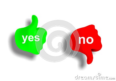 Yes and no Stock Photo