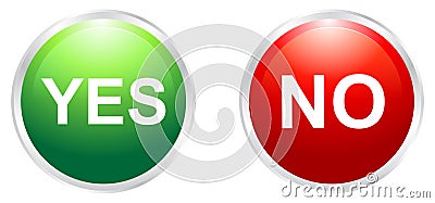 Yes and no buttons Stock Photo