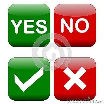 Yes and no buttons Stock Photo