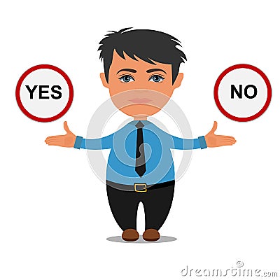 Yes or no choices, business concept Vector Illustration