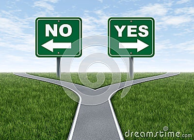 Yes or no decision Stock Photo