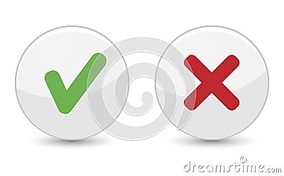 Yes Or No Icon Button Vector Illustration