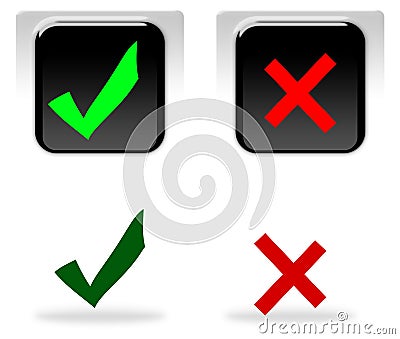 Yes and no icons Stock Photo