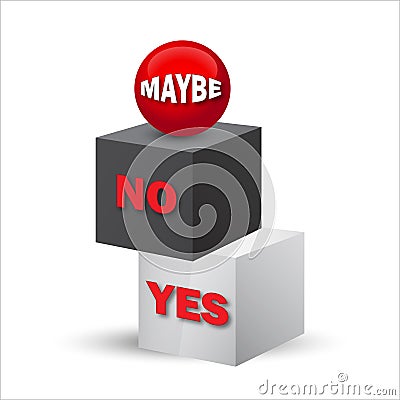 Yes, no, maybe, 3d sign Stock Photo