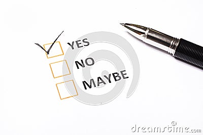 Yes no or maybe Stock Photo