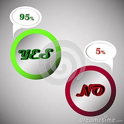 Yes or No in percent Vector Illustration