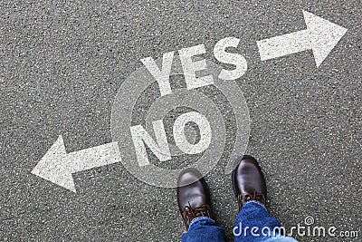 Yes no right wrong answer business concept indecisive solution d Stock Photo