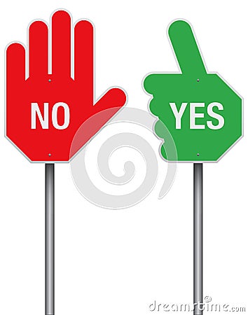 Yes and No Signs Vector Illustration