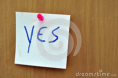 Yes note - confirmation Stock Photo