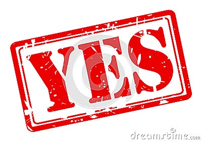 Yes red stamp text Vector Illustration