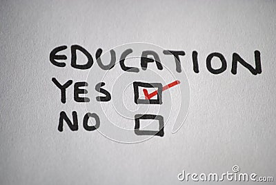 Yes to education Stock Photo