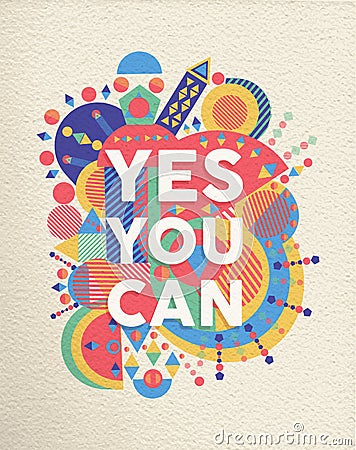 Yes you can quote poster design Vector Illustration