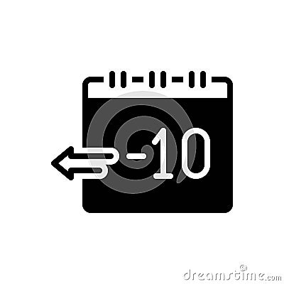 Black solid icon for Yesterday, calender and tomorrow Stock Photo