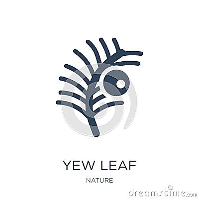 yew leaf icon in trendy design style. yew leaf icon isolated on white background. yew leaf vector icon simple and modern flat Vector Illustration