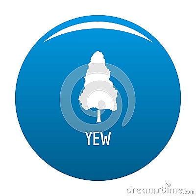 Yew tree icon blue vector Vector Illustration