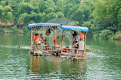 Yi Bin, China: Rafts at the Bamboo Sea Editorial Stock Photo