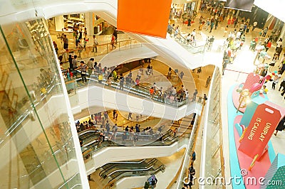 Shenzhen, China: large shopping malls opened, and many people attended the opening ceremony Editorial Stock Photo