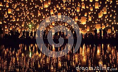 Yi Peng festival Chiang Mai, Thailand Stock Photo