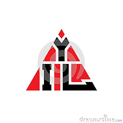 YIL triangle letter logo design with triangle shape. YIL triangle logo design monogram. YIL triangle vector logo template with red Vector Illustration
