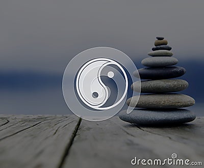 Yin Yang Balance Contrast Opposite Religion Culture Concept Stock Photo