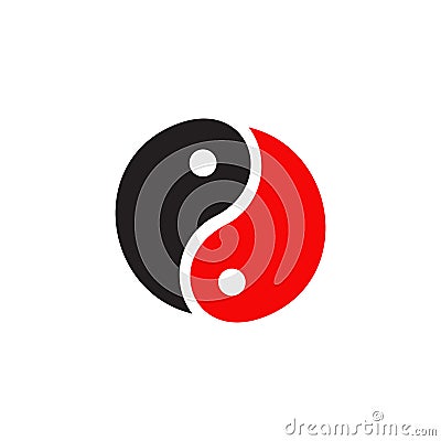 Yin yang circle icon logo design vector illustration template Vector Illustration