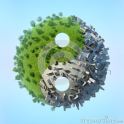 yin yang civilization and nature Stock Photo