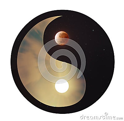 Yin & Yang - Day & Night Stock Photo