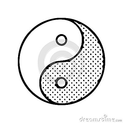 Yin Yang doodle icon Vector Illustration