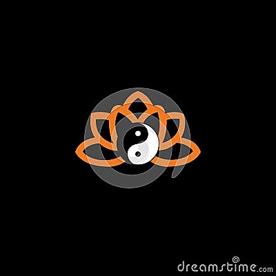 Yin yang flower abstract logo vector Stock Photo