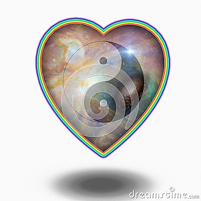 Yin Yang Heart Stock Photo